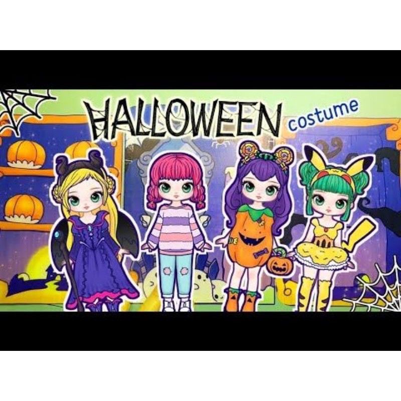 Ngôi nhà búp bê giấy gripipi halloween thời trang dành cho bé