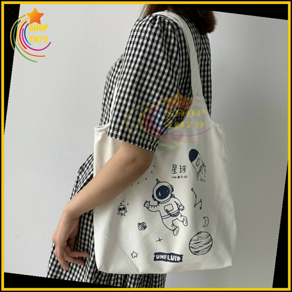 Túi đeo vai thời trang vải canvas mềm loại to đi hoc , đi chơi , đi làm đều rất đẹp - PHI HÀNH GIA