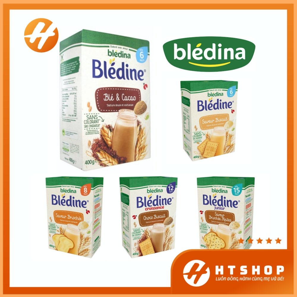 Bột Pha Sữa - Bột Lắc Sữa Bledina Nội Địa Pháp Cho Bé Từ 6 Tháng Tuổi Hộp 400 Gram