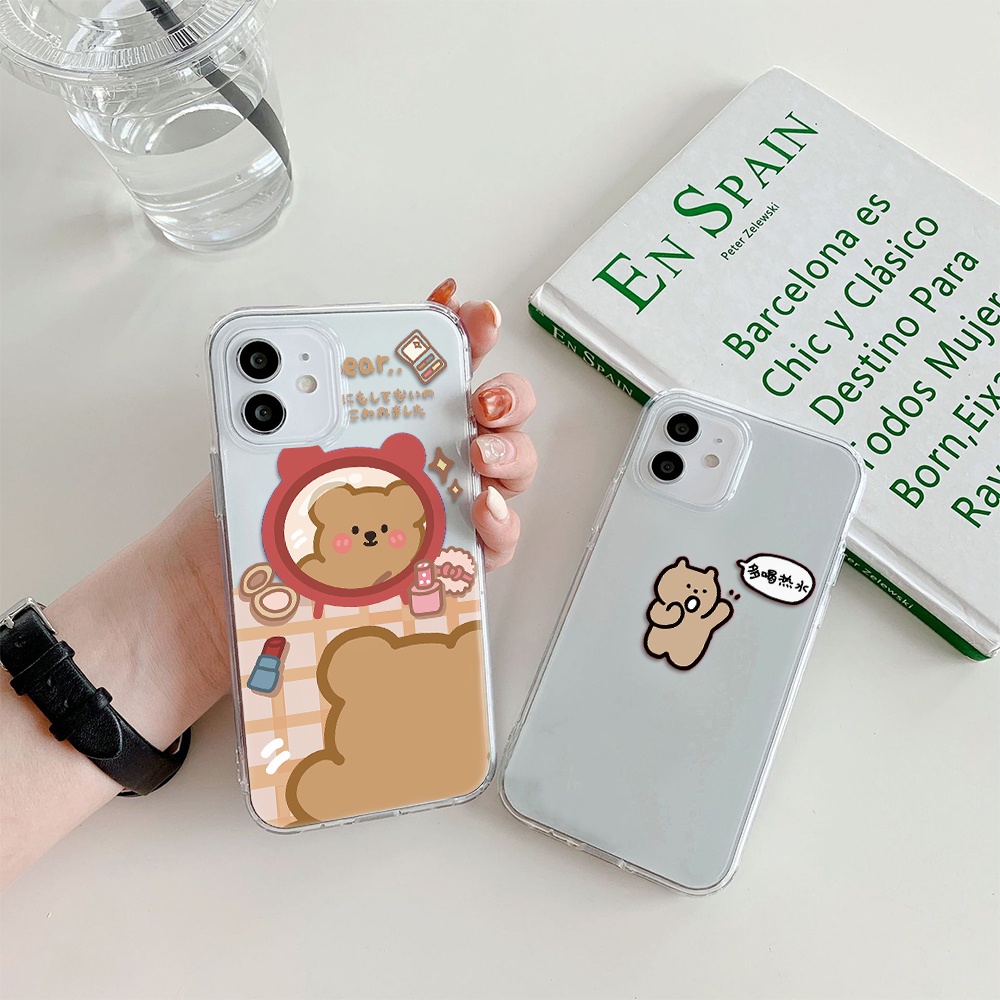 Ốp Điện Thoại Hình Gấu Dễ Thương Cho Iphone 11 Pro Max 12 Pro Max 13 Pro Max Mini 6 7 8 6 7plus Se 2020 X Xs Xr 5 4