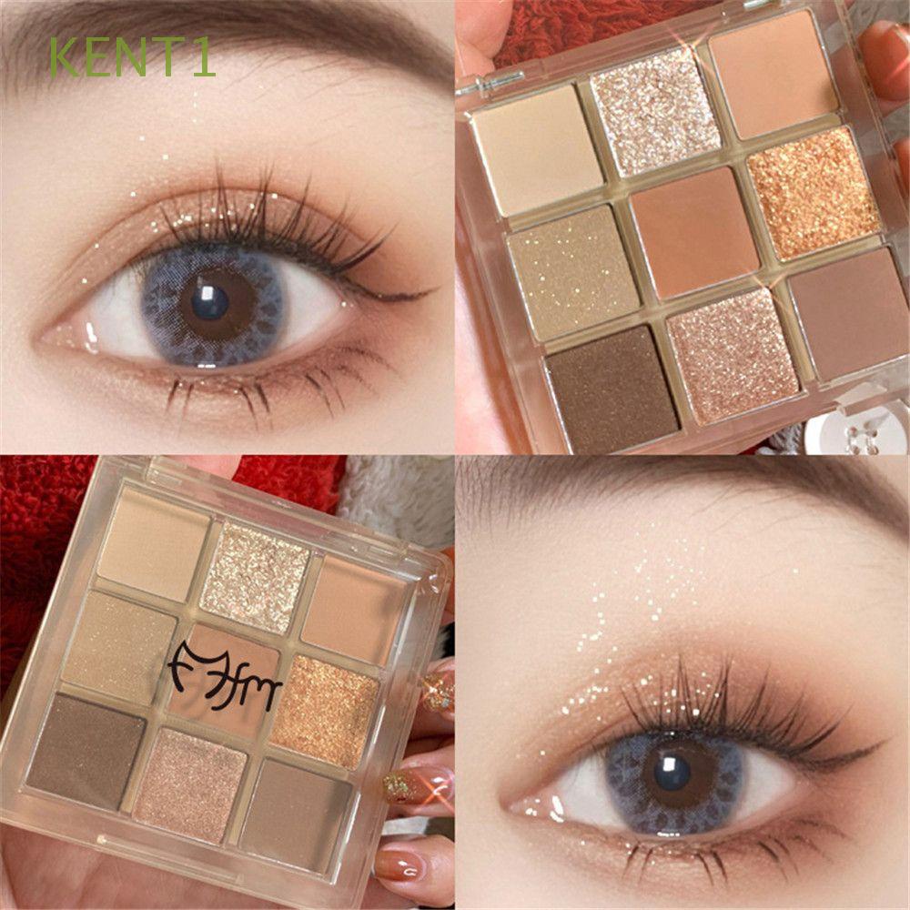 KENT  Korean 9-color eyeshadow palette, transparent fine silk powder, long-lasting makeup, excellent makeup