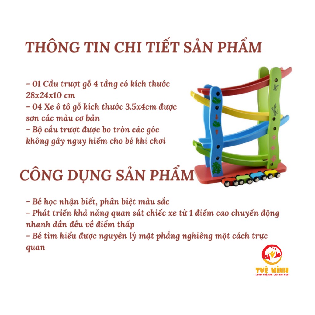 Đồ Chơi Xe Cầu Trượt♥FREESHIP♥Đồ Chơi Trẻ Em Xe Cầu Trượt 4 Tầng Cho Bé Yêu