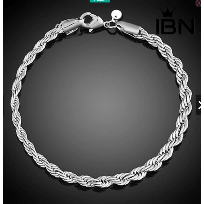 Vòng Tay Mạ Bạc Dạng Xoắn 4MM