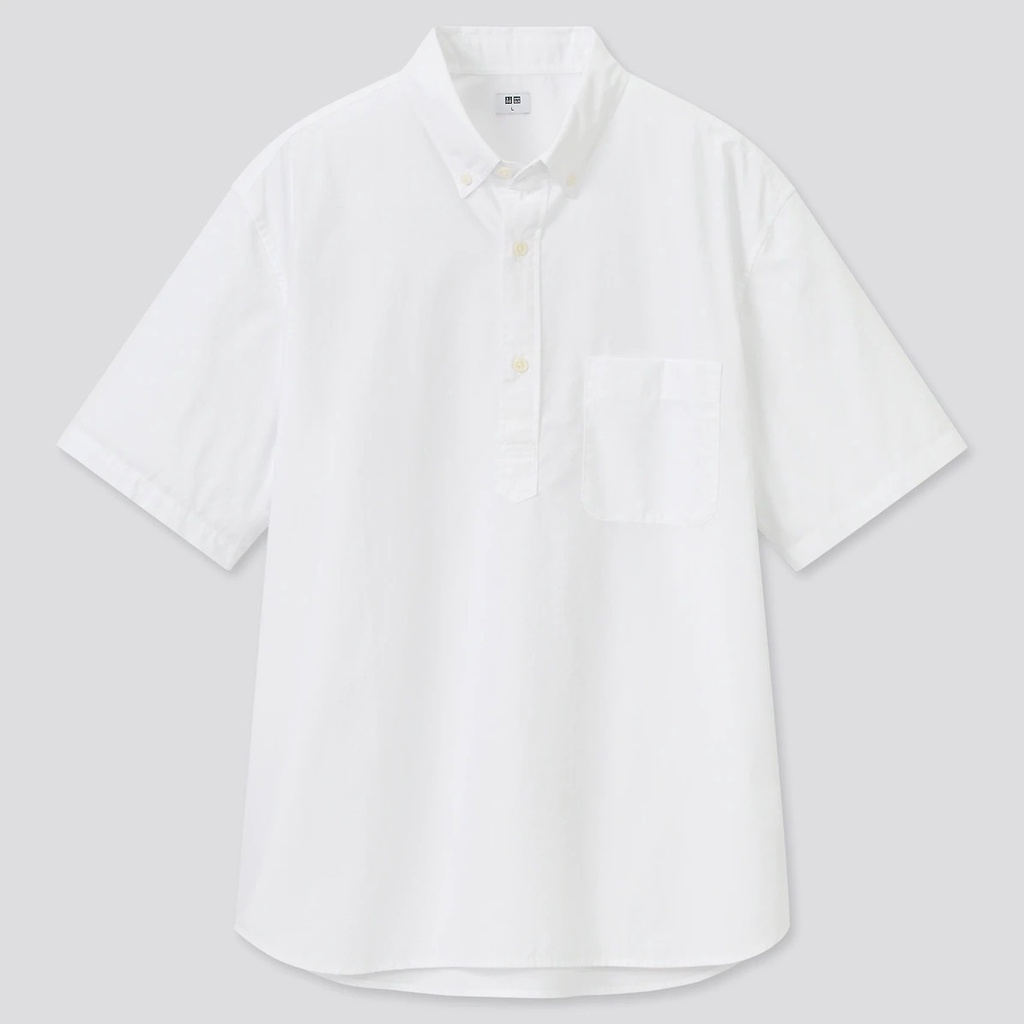 [Auth Uniqlo] Áo sơmi cotton trắng Nam Uniqlo (cọc tay)