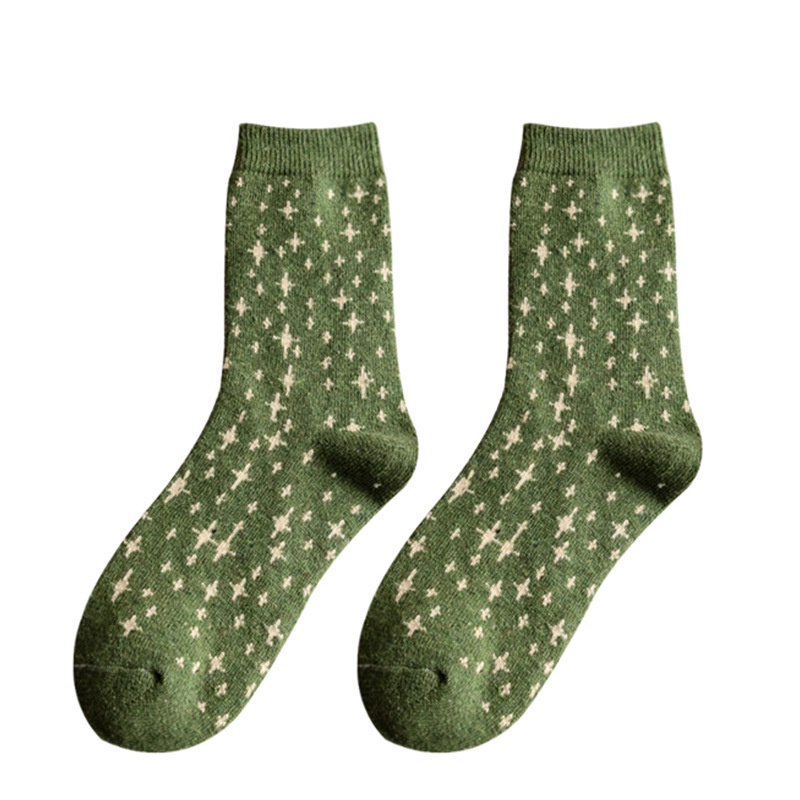 Đôi vớ WAFNHA WAFNHA D203 len dày giữ ấm mùa đông màu xanh lá