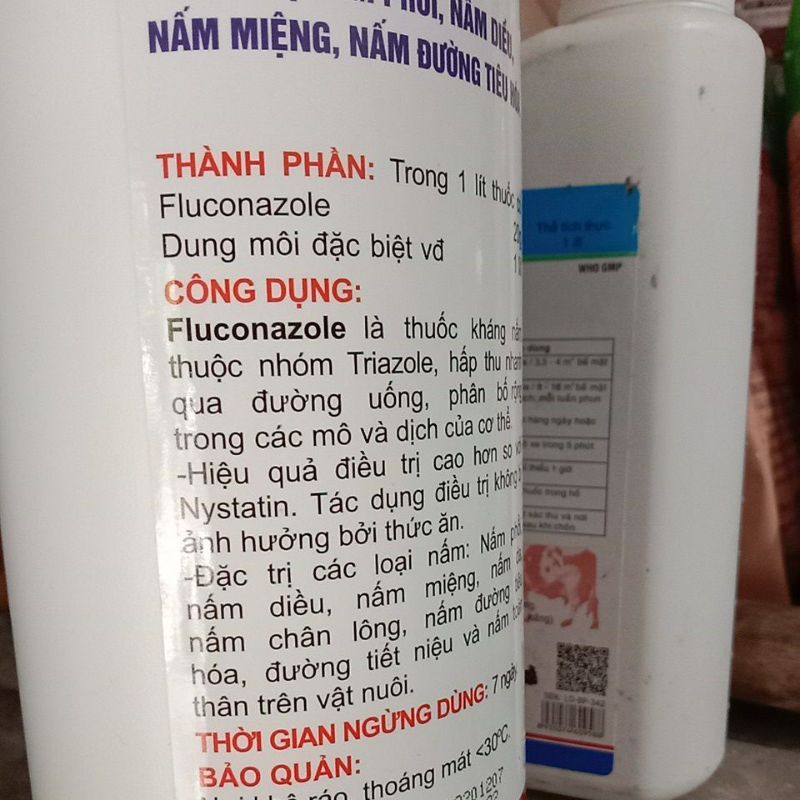 Funazole nấm da, nấm toàn thân nấm chân lông thú y nấm diều nấm phổi miệng gây ho, chó mèo thỏ gà chọi gà đá chim