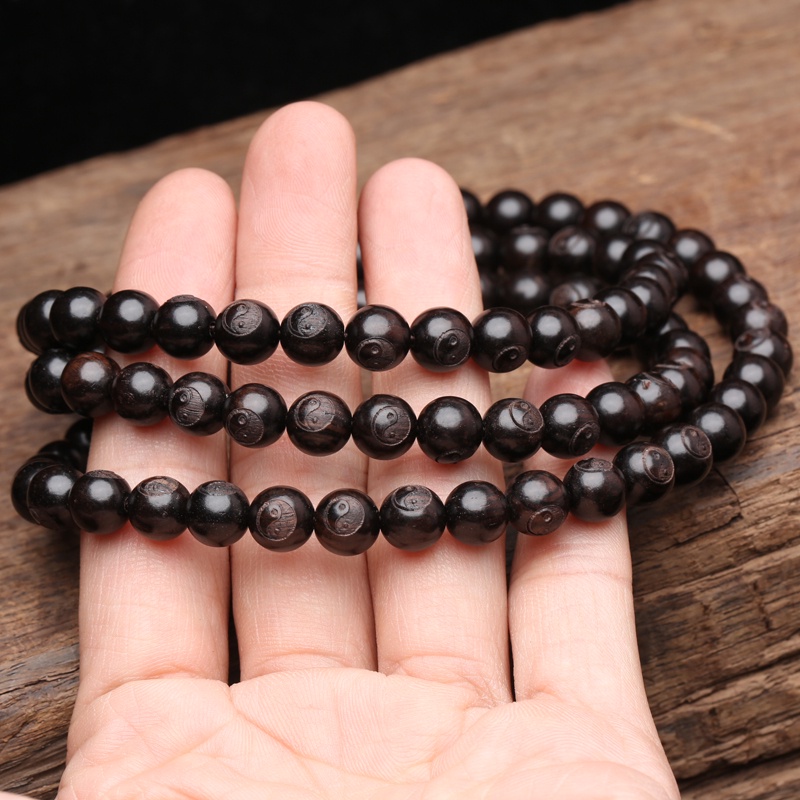 Muny carving tai chi Vòng Đeo Tay yin yang Tránh Ác Quỷ Phong Cách Cho Nam