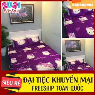 Chăn Hè Trần Bông Kèm Ga Gối Và Vỏ Gối Ôm hello kitty,set 5 món