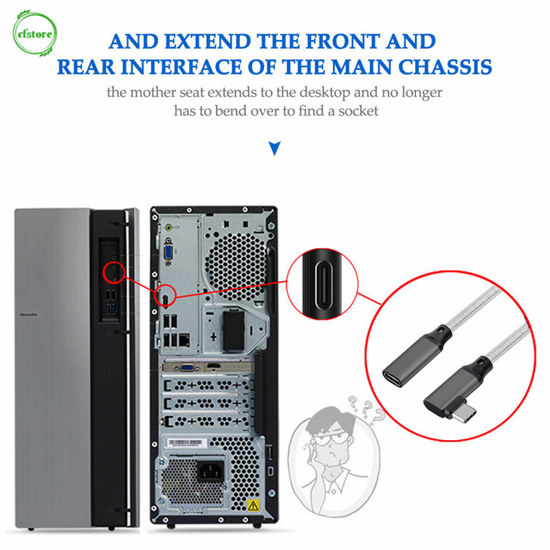 Dây Cáp Nối Dài Cf Type-C 90 ° C 3.1c Male Female