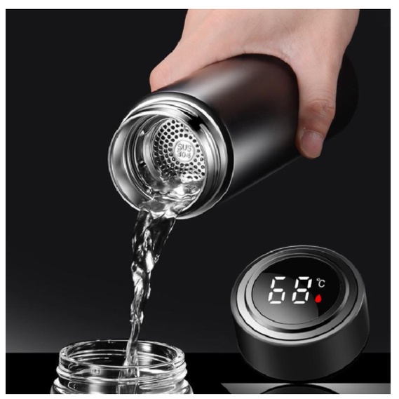BÌNH GIỮ NHIỆT ĐÈN LED cảm ứng hiển thị nhiệt độ nước tiện dụng