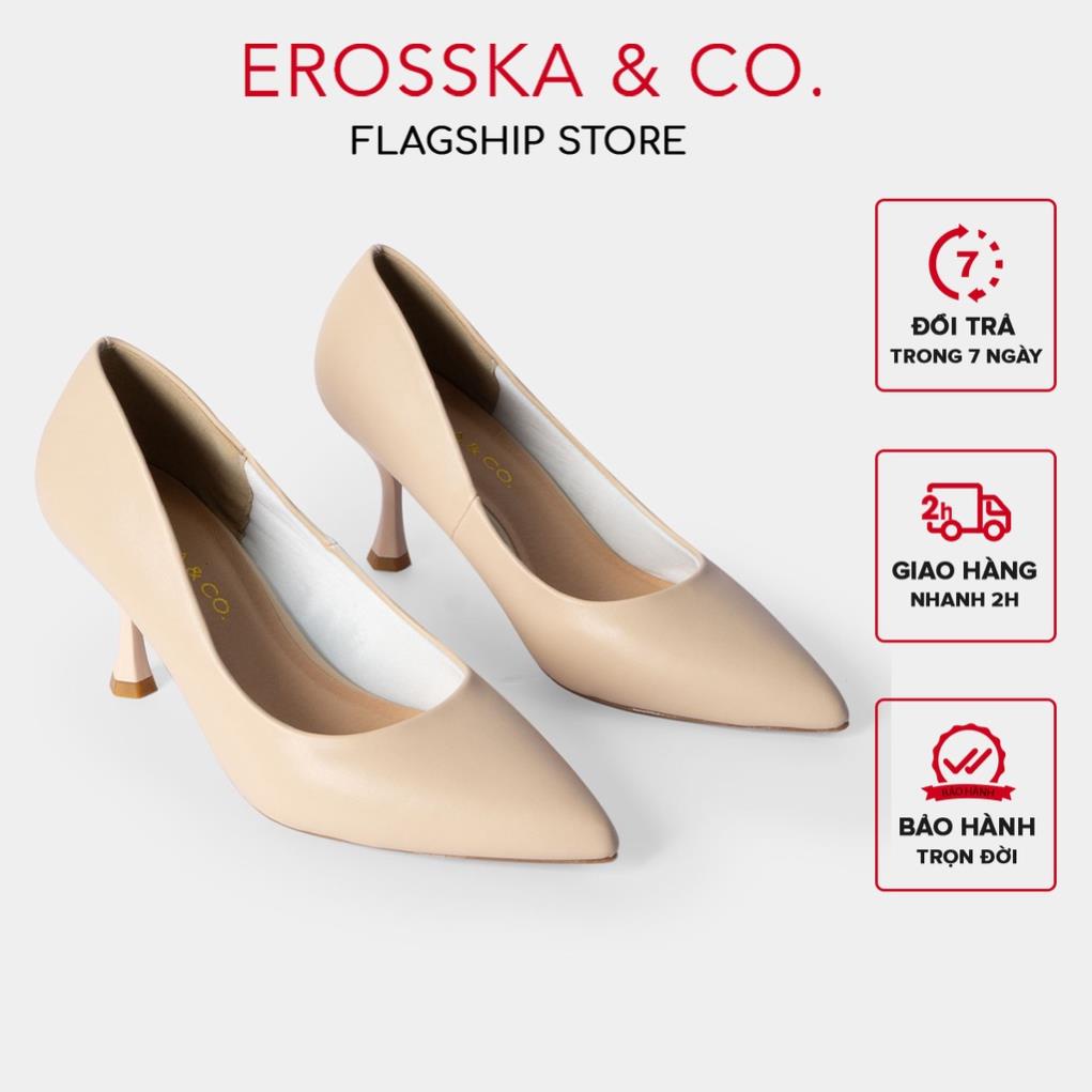 Giày cao gót Erosska kiểu dáng cơ bản cao 8cm màu đen _ EP010 {
