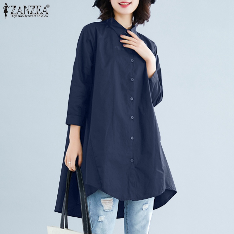 Zanzea Áo Sơ Mi Tay Lửng Thời Trang Dành Cho Nữ