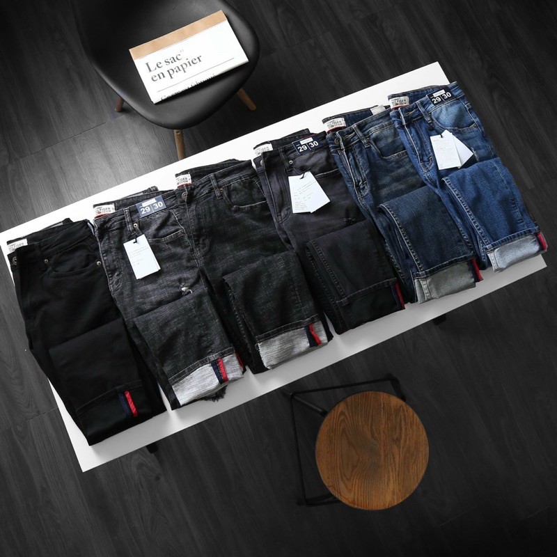 Quần jean nam hàng xuất xịn - jean co giãn - form slimfit ống ôm