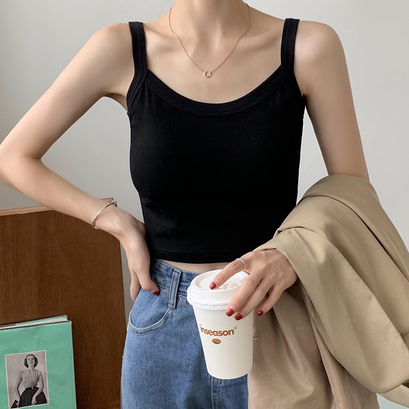 068830 Áo Hai Dây Không Tay In Hình Gia Vị Ngọt Ngào Cho Nữ