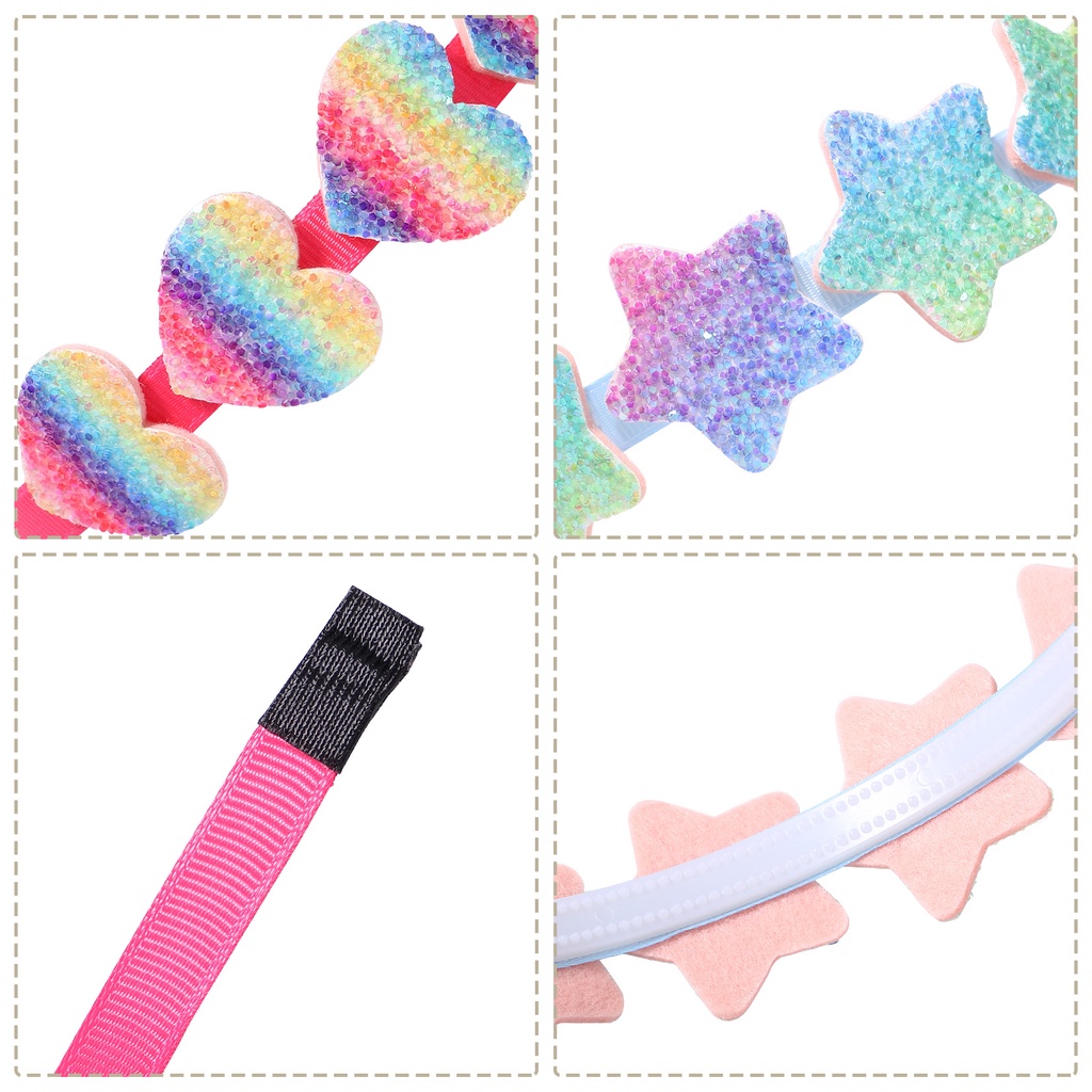 Băng đô cài tóc KIDSBOWS trang trí ngôi sao/ trái tim màu sắc gradient kẹo ngọt thời trang dành cho bé gái