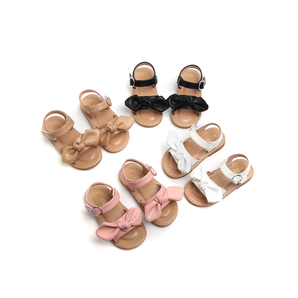 Dép Sandal Cho Bé Gái - Giày Sandal Thắt Nơ, Da Siêu Mềm Cho Bé Từ 1-6 Tuổi M005