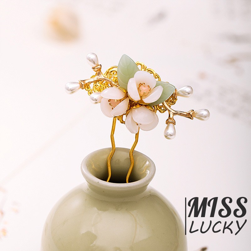 Trâm Cài Tóc Đính Ngọc Trai Phong Cách Cổ Điển Cho Nữ