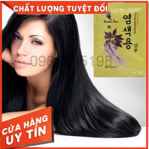 Set 10 gói Dầu Gội Đen Tóc Thảo Dược Beauty Star Hàn Quốc