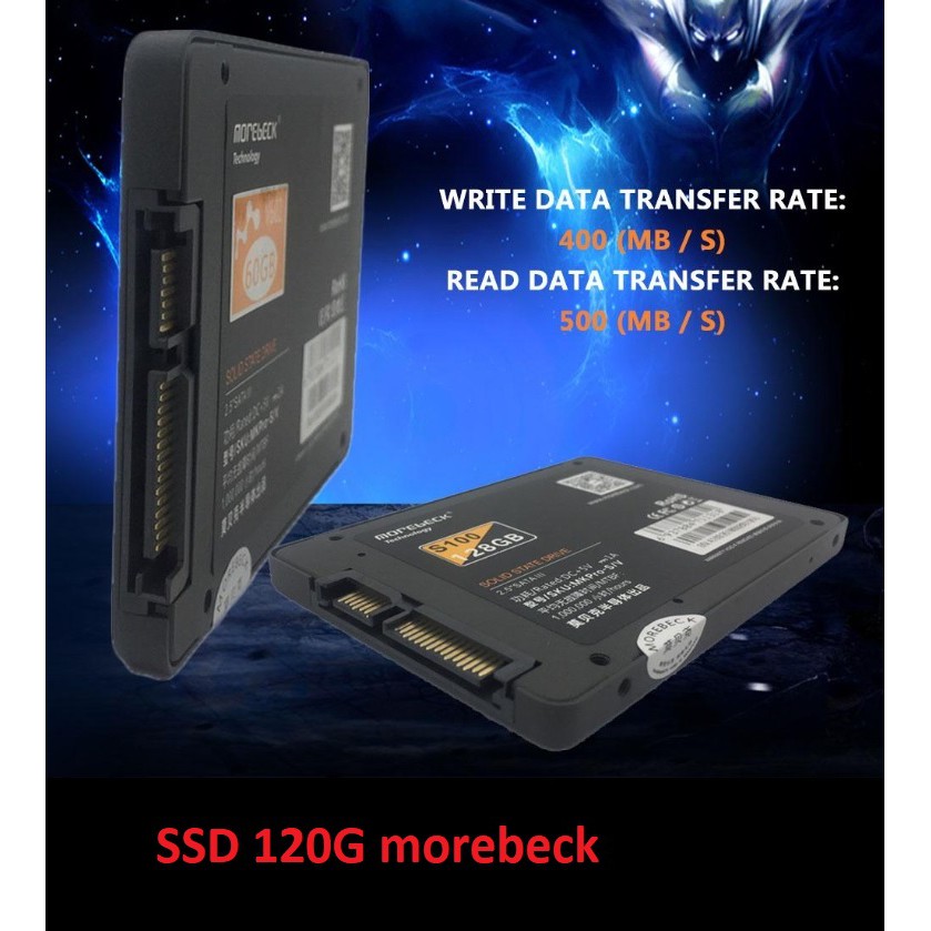 SSD 120G morebeck vỏ nhôm cao cấp tặng kèm dây sata bảo hành 36 tháng