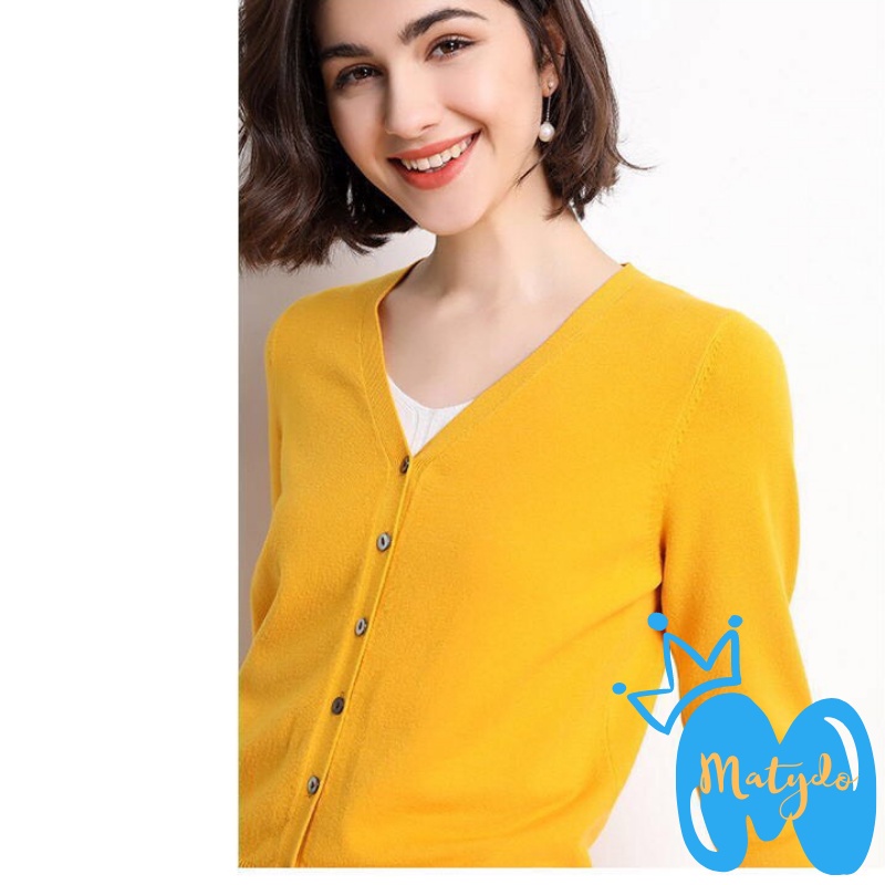 Áo len nữ cardigan MATYDO mềm mại áo khoác len nữ thu đông mỏng dáng ngắn thời trang nhiều màu sắc từ 40-55kg