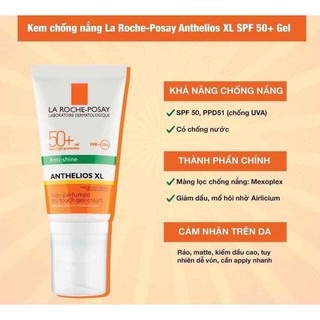 Kem Chống Nắng Laroche Posay Anthelios XL Anti Shine vạch xanh 50 ml -NS