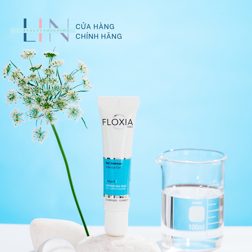 FLOXIA INTENSE GEL - dưỡng da vùng xung quanh mắt, giúp làm giảm bọng mắt, mờ quầng thâm và làm giảm nếp nhăn.
