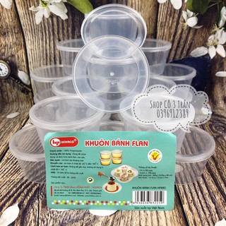 Khuôn nhựa bánh flan truyền thống có nắp đậy HPB83 HOFACO - Khuôn làm Flan, pudding, thạch rau câu