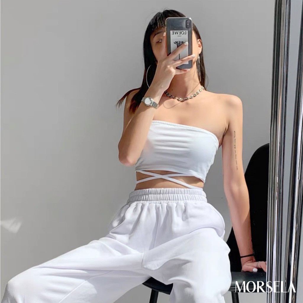 Áo ống croptop đan dây eo - áo kiểu nữ form dáng croptop sexy - Morsela