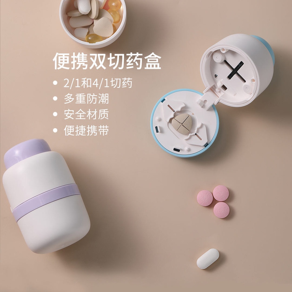 Hộp Cắt Thuốc Viên Chia Thuốc Cầm Tay Kiểu Nhật Bản Tiện Dụng