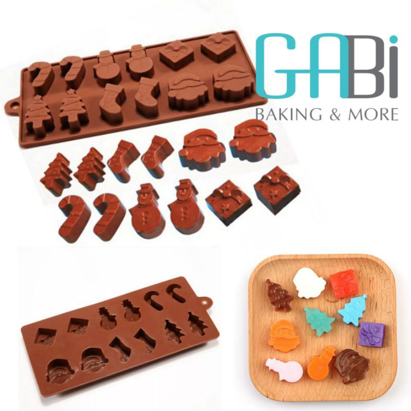 Khuôn silicon fondant Noel 6 hình 12 ô