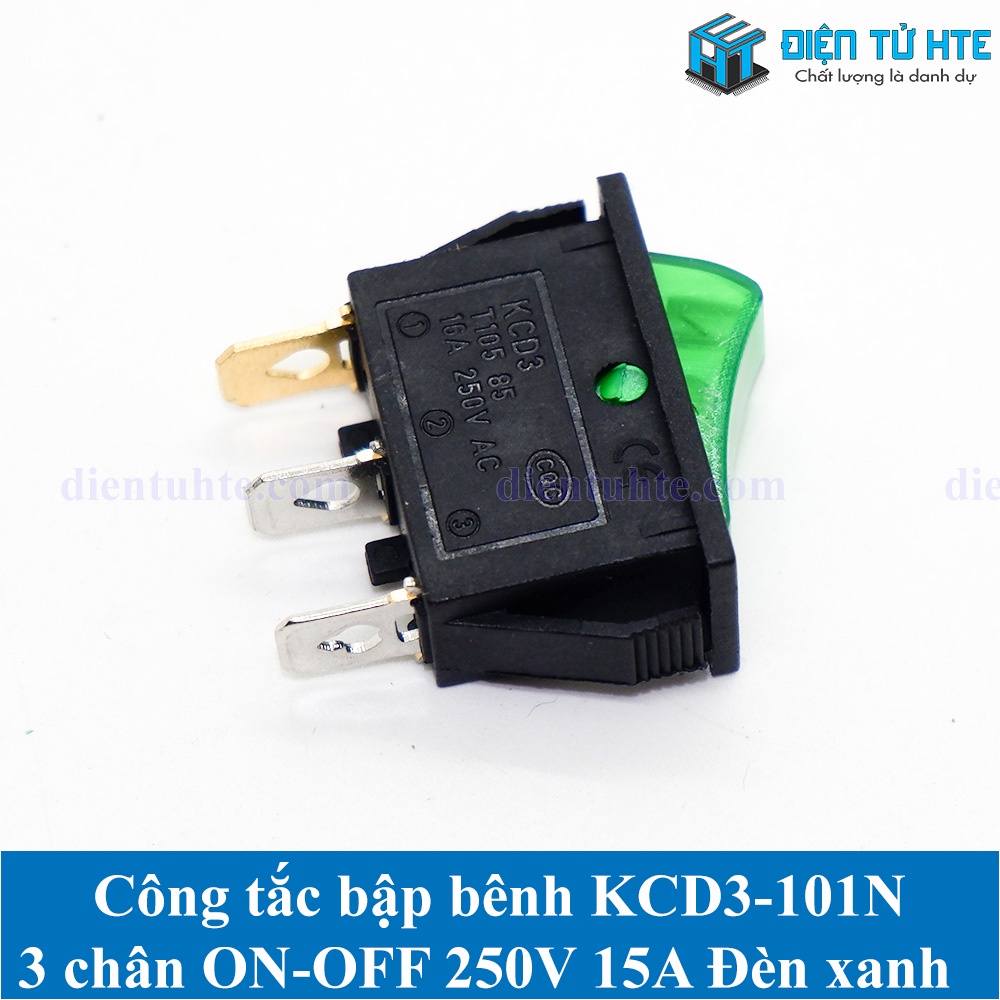 Công tắc bập bênh KCD3 16A có đèn