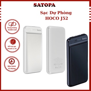 Cục sạc dự phòng 10000mah HOCO J52, Pin dự phòng sạc nhanh 2A thiết kế mỏng nhỏ gọn dùng cho iphone androi – SATOPA