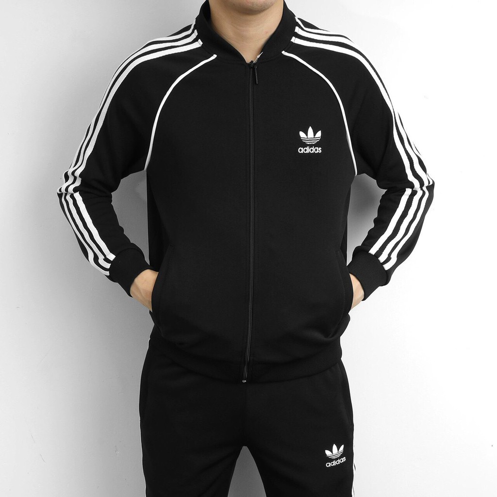 Bộ thể thao nam thu đông 3 sọc,áo khoác bomber 3 sọc nỉ add nam nữ chất liệu poly 2da thể thao logo thêu