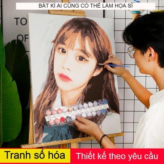 Tranh số hóa đặt theo yêu cầu tặng kèm khung chuẩn màu