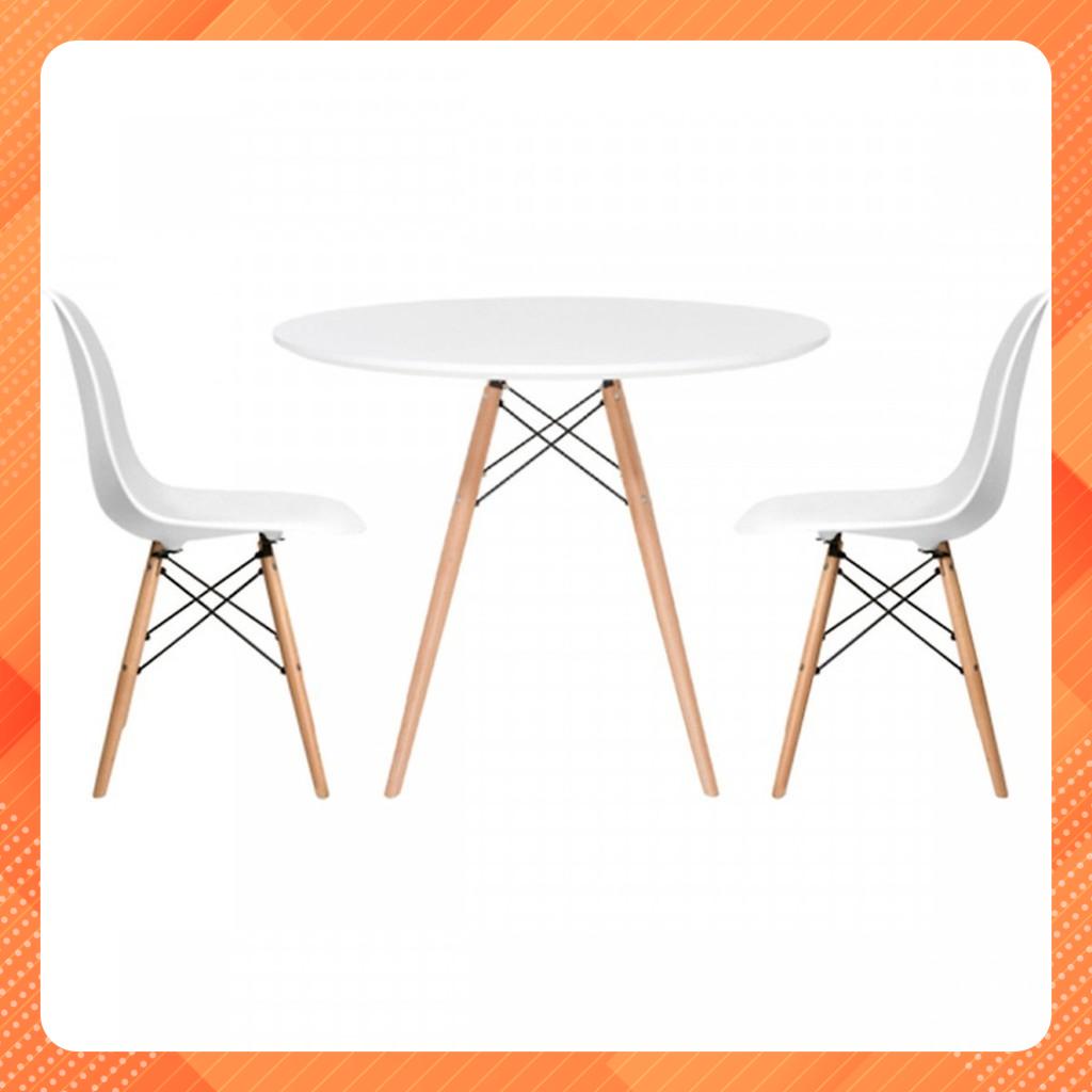 Bộ Bàn Tròn Trắng 2 Ghế Eames