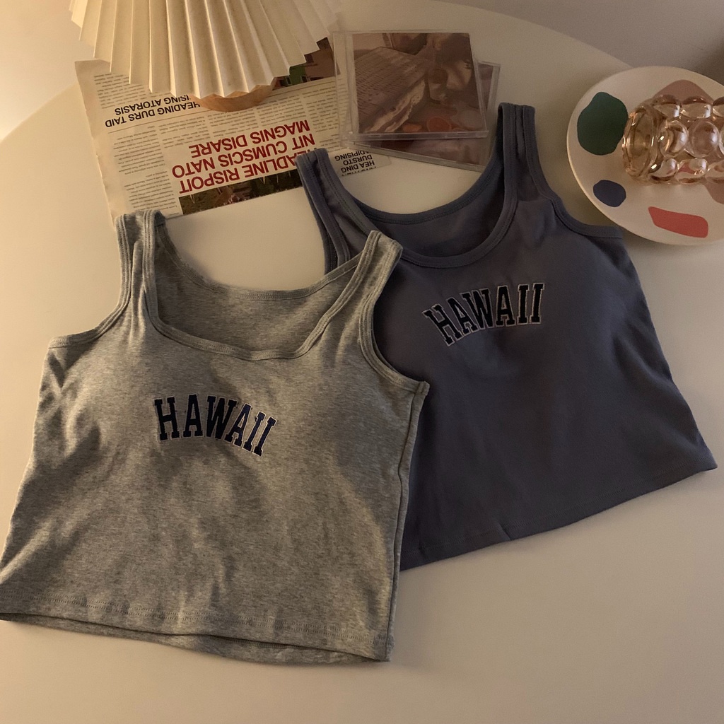 Áo Ống Thể Thao Hai Dây Hở Lưng Dáng Ôm Thêu Họa Tiết Thời Trang Mùa Hè Dành Cho Bạn Nữ