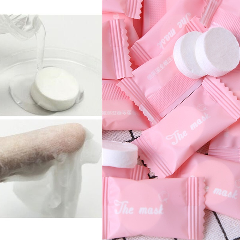 Set 5 / 10 / 20 Mặt Nạ Nén Chất Liệu Cotton Dùng Một Lần Tiện Dụng Khi Đi Du Lịch