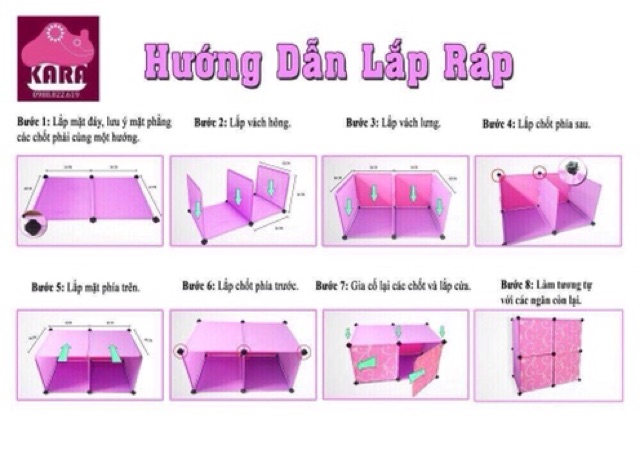 Tủ nhựa ghép 8 ô màu cốm mới sâu 47cm. Tặng kèm 1 treo đồ.