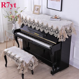 Khăn phủ đàn piano vải GẤM màu kem ánh nhũ bạc cực đẹp ★