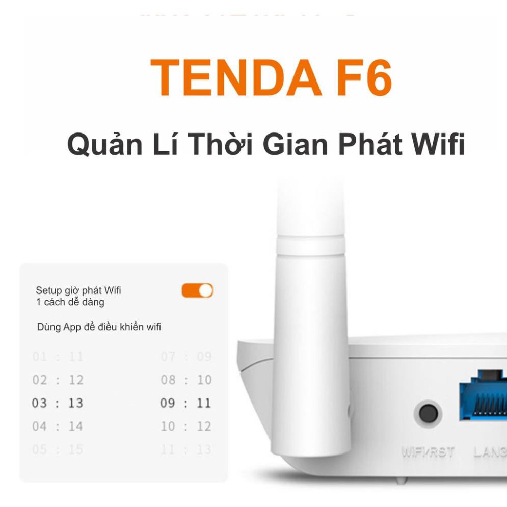 Phát Wifi Tenda F6 tốc độ 300M, 4anten,  2 Phiên Bản Firmware English/Nội  Địa Version 2020