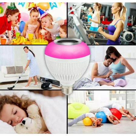 Đèn LED  12 màu kết hợp loa bluetooth âm bass siêu trầm bóng đèn led 7 màu kèm loa bluetooth có điều khiển đi kèm