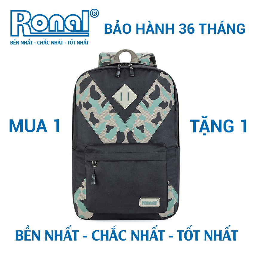 Balo thời trang (laptop 14") Ronal BL60 - Đen đồng in Camo