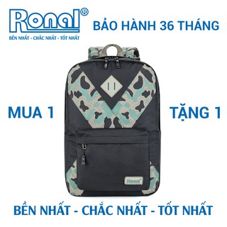 [Mua 1 tặng 1] Balo thời trang (laptop 14") Ronal BL60 - Đen đồng in Camo