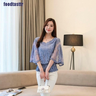 Áo Chiffon Nữ Tay Lửng Phối Ren
