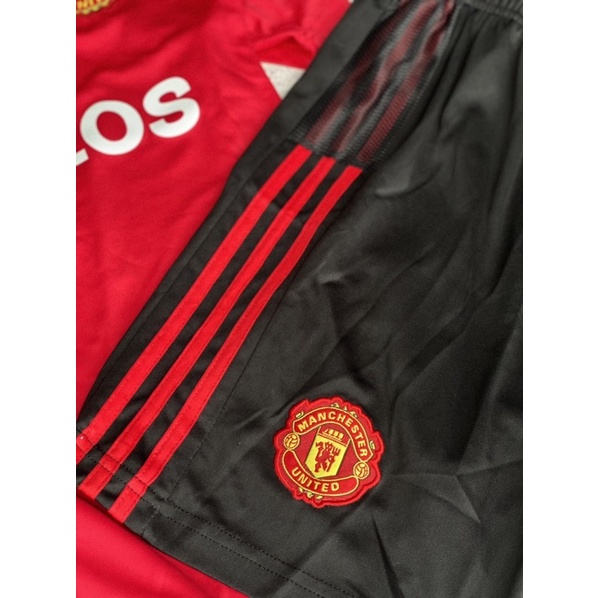 Set Bộ quần áo bóng đá vải thái mịn clb mu manchester united 2022 phiên bản trainning áo đỏ quần đen