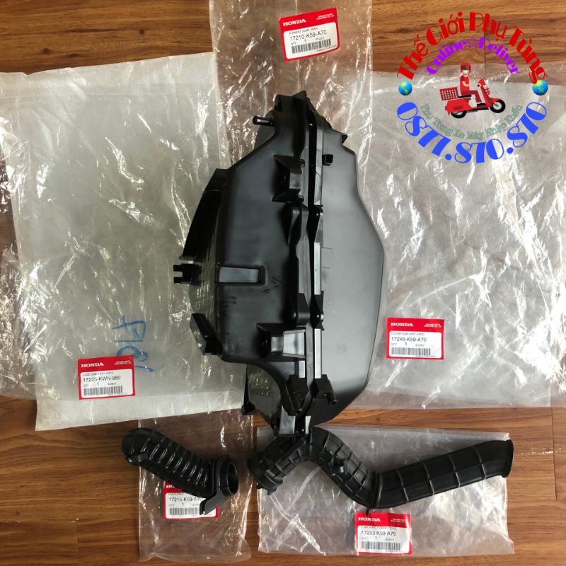 Bộ pô e Vario - Click 150  zin mới - 17210-K59-A70/ 17245-K59-A70/ 17253-K59-A70/ 17215-K59-A70/ 17225-KWN-98