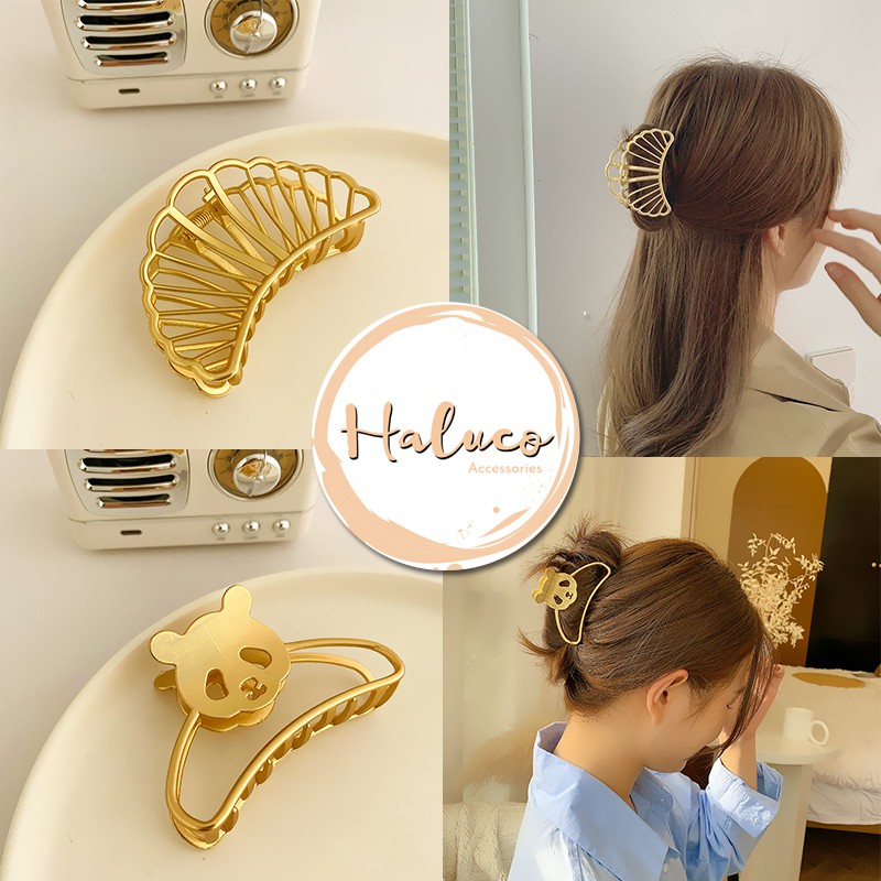 Kẹp tóc kim loại phong cách Hàn Quốc, Kẹp tóc càng cua xinh xắn cho nữ Haluco.accessories KT06