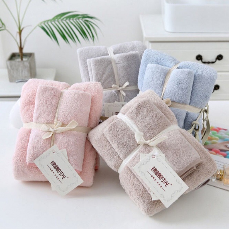 Khăn tắm lông Cừu HÀN QUỐC khổ lớn 70x140cm siêu thấm chất cotton cao cấp