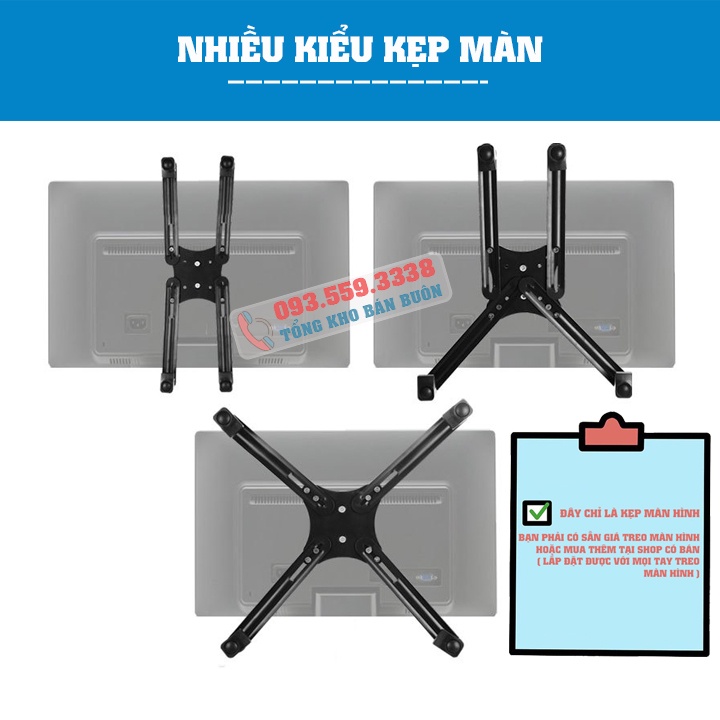 Kẹp Dành Cho Màn Hình Máy Tính XL101 - Không Có Lỗ Ốc Treo Vesa 14 - 27 Inch-Tương Thích Mọi Giá Treo [ Rẻ Hơn NB FP1 ]