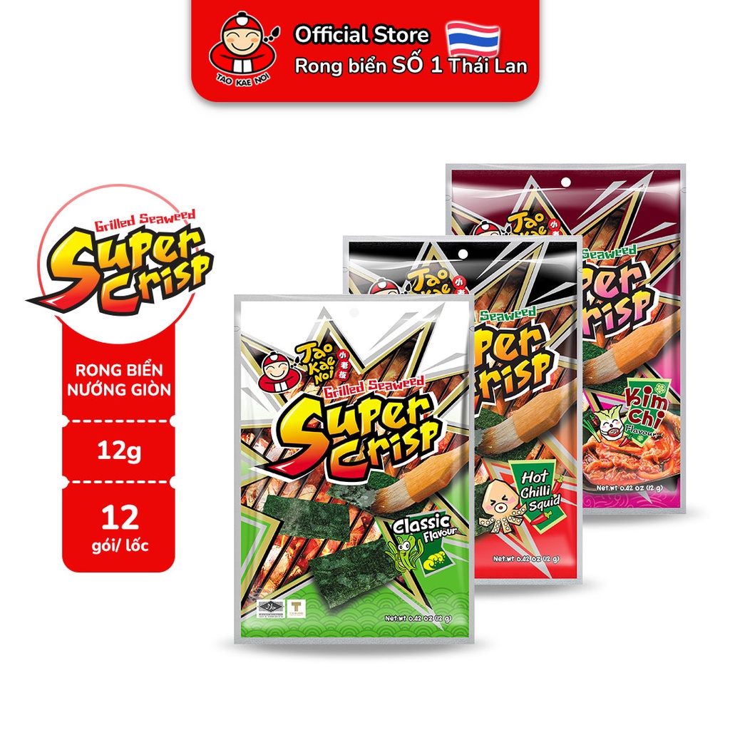 Snack Rong biển TaoKaeNoi SUPER CRISP 12g